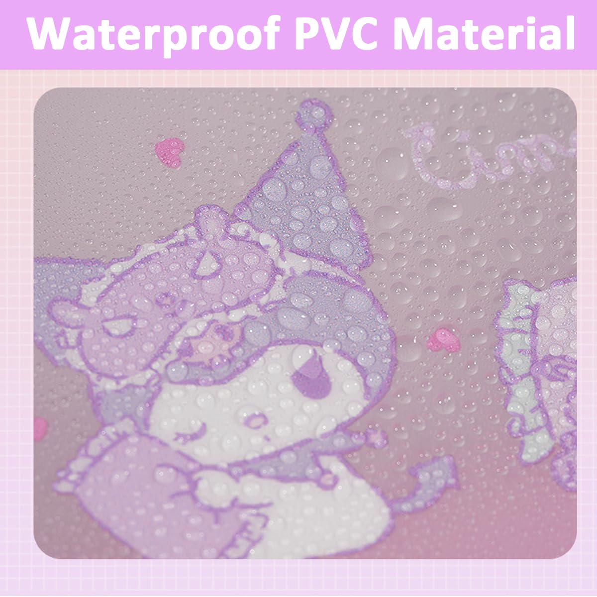MAYCREATE Travel Toiletry Bag Cartoon Kuromi Purple Print Toiletry Bag Makeup Organizer Bag Bathroom Shower Caddy Bag PVC Transparent Waterproof Travel Toiletry Zipper Pouch with Handle, 25x16x10cm MAYCREATE Travel Toiletry Bag Cartoon Kuromi Purple Print Toiletry Bag Makeup Organizer Bag Bathroom Shower Caddy Bag PVC Transparent Waterproof Travel Toiletry Zipper Pouch with Handle, 25x16x10cm